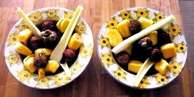 Jackfruit, Mangosteen, Rambutan & Celery Breakfast