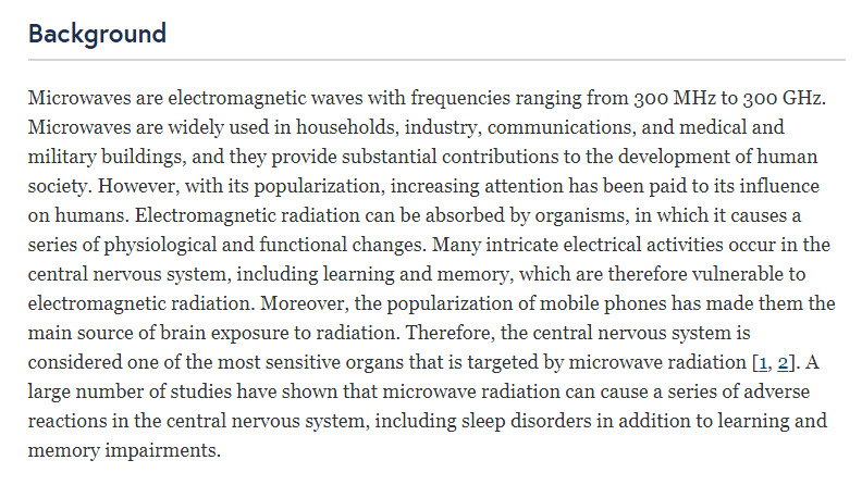 Recent advances in the effects of microwave radiation on brains