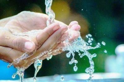 water in hands